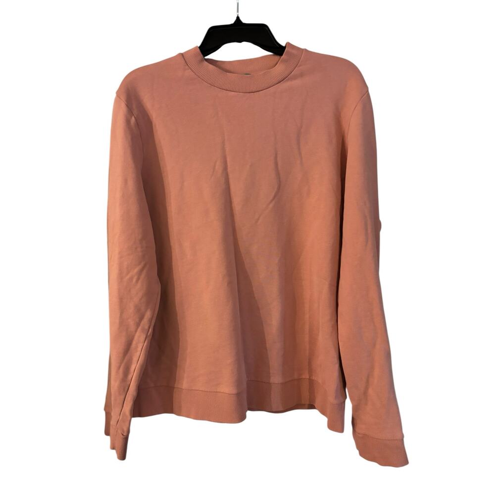 COS Men's Sweatshirt Size Peach 100% Cotton Oversized Casual Crewneck Pullover L